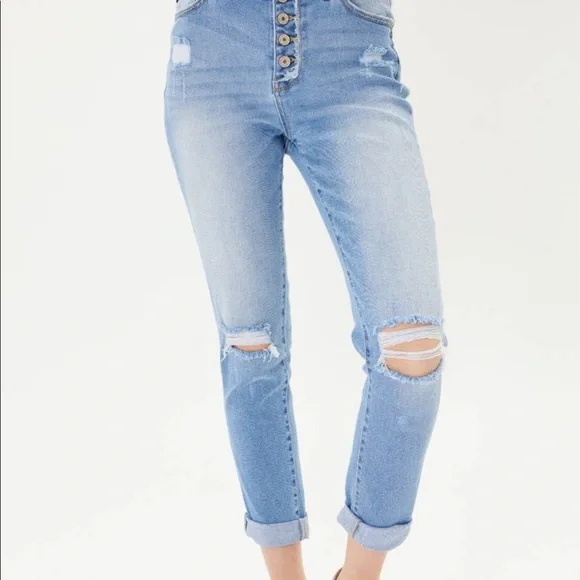 NWT Kancan hi-rise cuffed Mom Jean - Picture 2 of 8